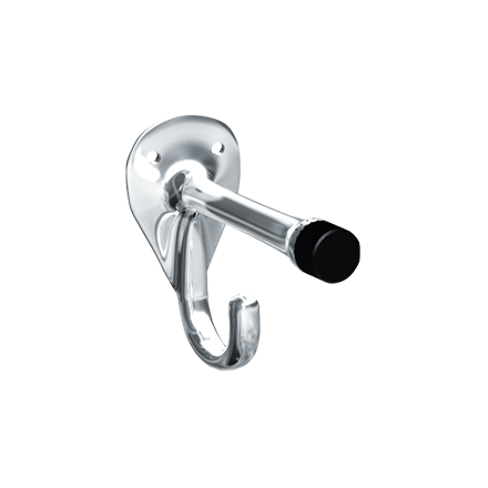 ASI 10-0714 Coat Hook And Bumper - Chrome Plated Brass - Surface Mounted