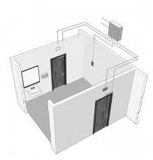 DynaLock 8500-3 Three-Door Communicating Bathroom System