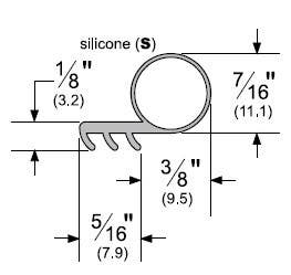 Pemko S52 Kerf-In Silicone Weatherstrip, Length-100'
