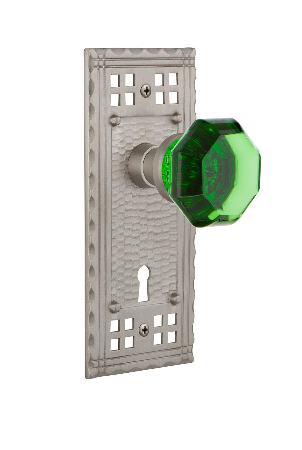 Nostalgic Warehouse CRAWAE Craftsman Plate w/ Waldorf Emerald Door Knob
