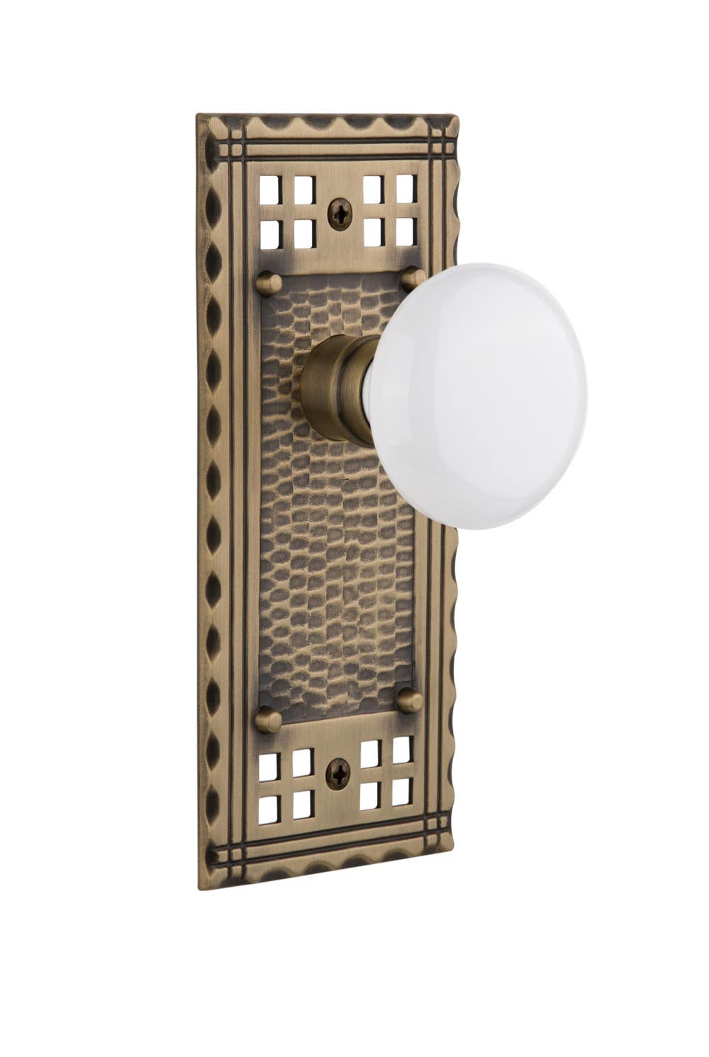Nostalgic Warehouse CRAWHI Craftsman Plate w/ White Porcelain Door Knob