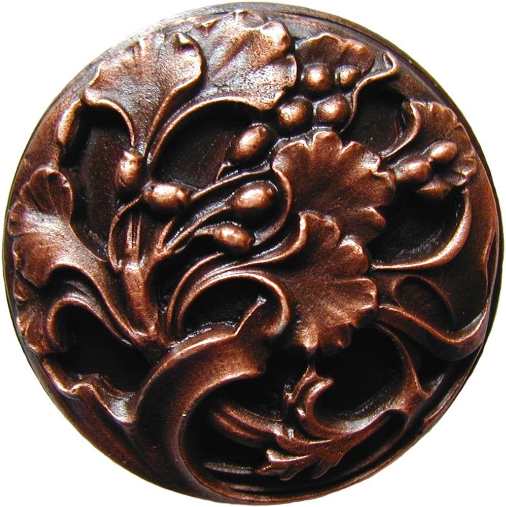 Notting Hill NHK-102 Florid Leaves Knob 1-3/8 diameter