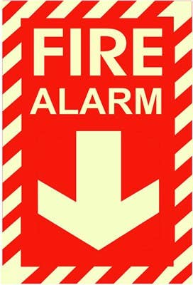 American Permalight Fire Alarm Photoluminescent Emergency & Fire Safety Sign
