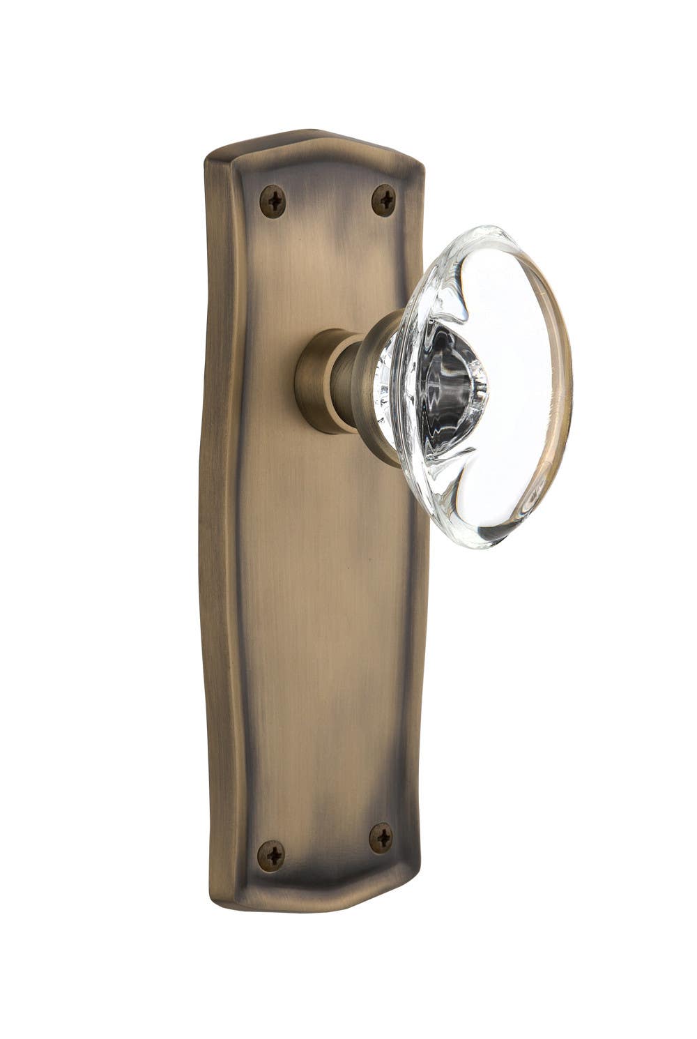 Nostalgic Warehouse PRAO Prairie Plate w/ Oval Crystal Door Knob
