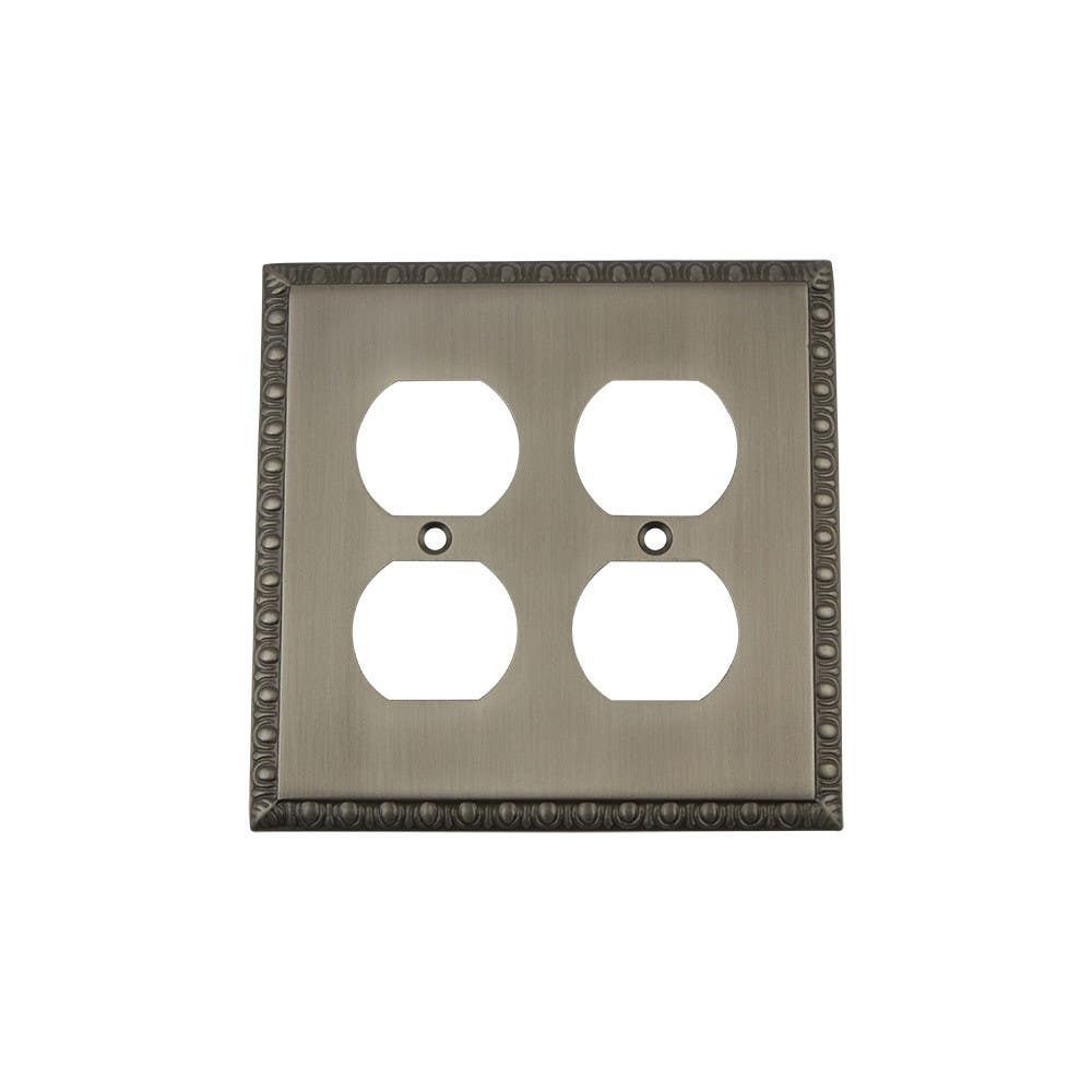 Nostalgic Warehouse EADSWPLTD2 Egg & Dart Switch Plate w/ Double Outlet