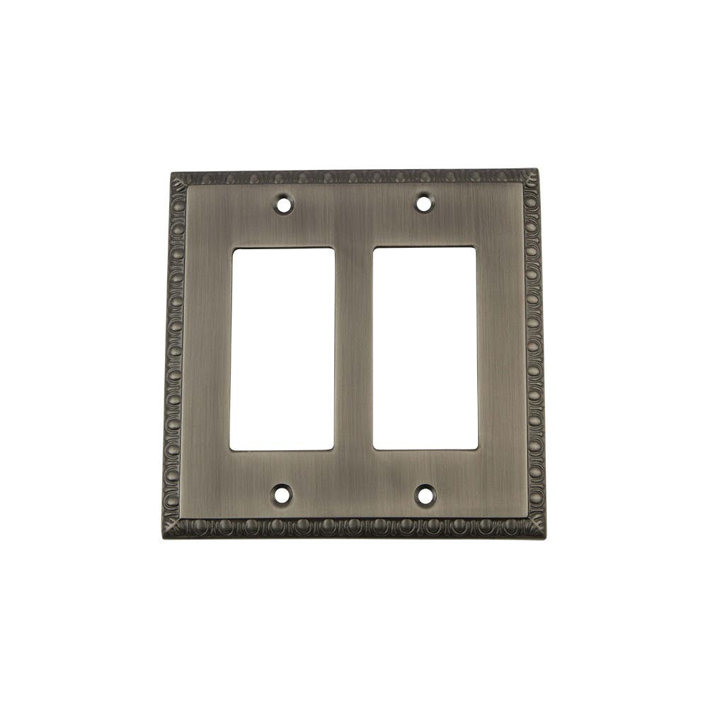 Nostalgic Warehouse EADSWPLTR2 Egg & Dart Switch Plate w/ Double Rocker