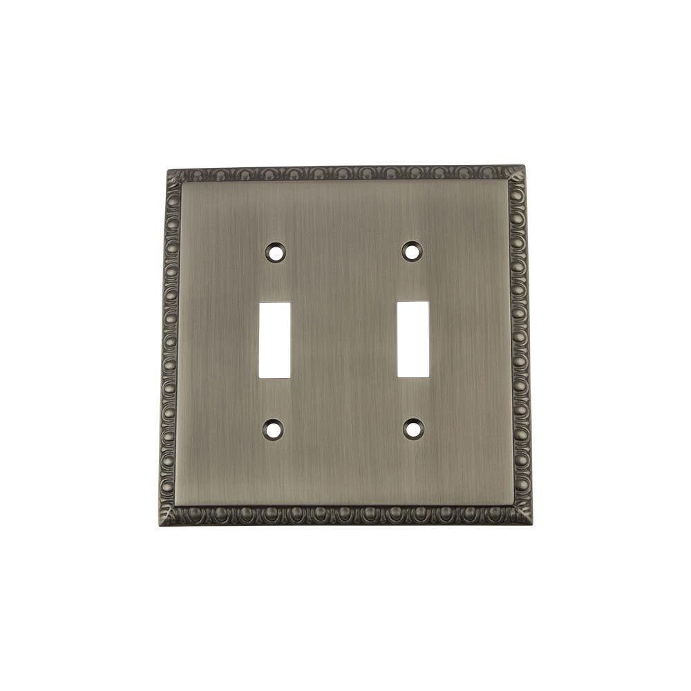 Nostalgic Warehouse EADSWPLTT2 Egg & Dart Switch Plate w/ Double Toggle