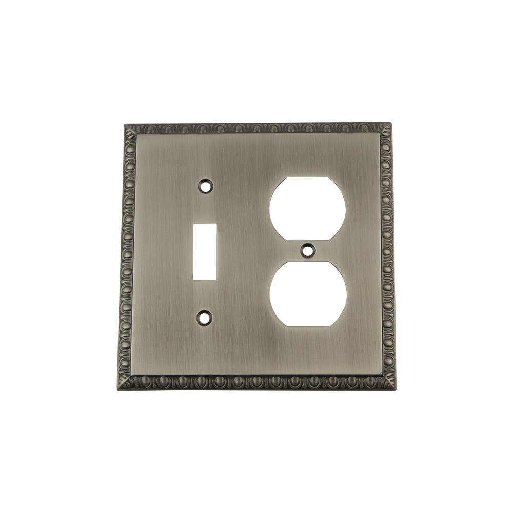 Nostalgic Warehouse EADSWPLTTD Egg & Dart Switch Plate w/ Toggle & Outlet