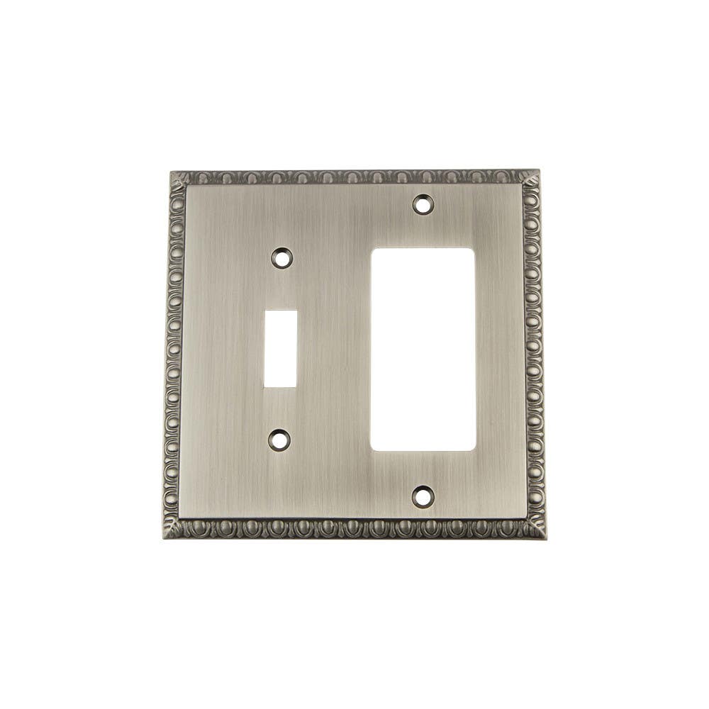 Nostalgic Warehouse EADSWPLTTR Egg & Dart Switch Plate w/ Toggle & Rocker