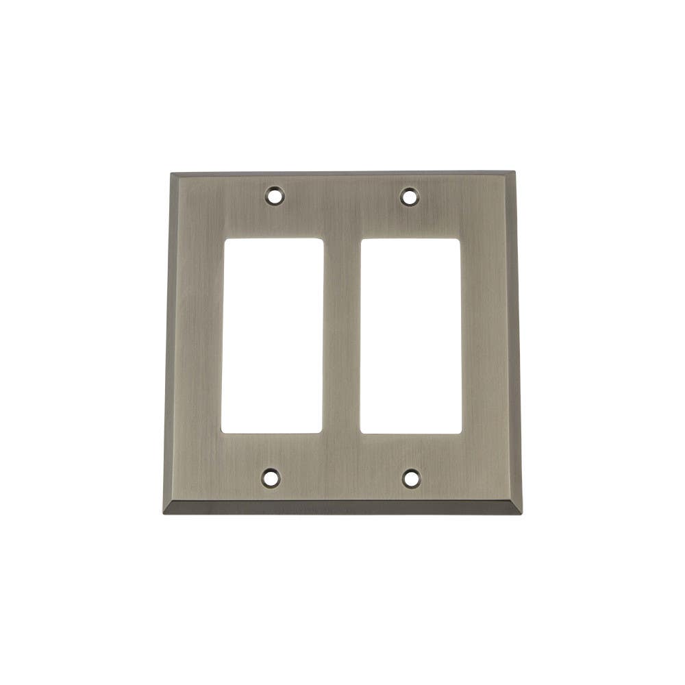 Nostalgic Warehouse NYKSWPLTR2 New York Switch Plate w/ Double Rocker