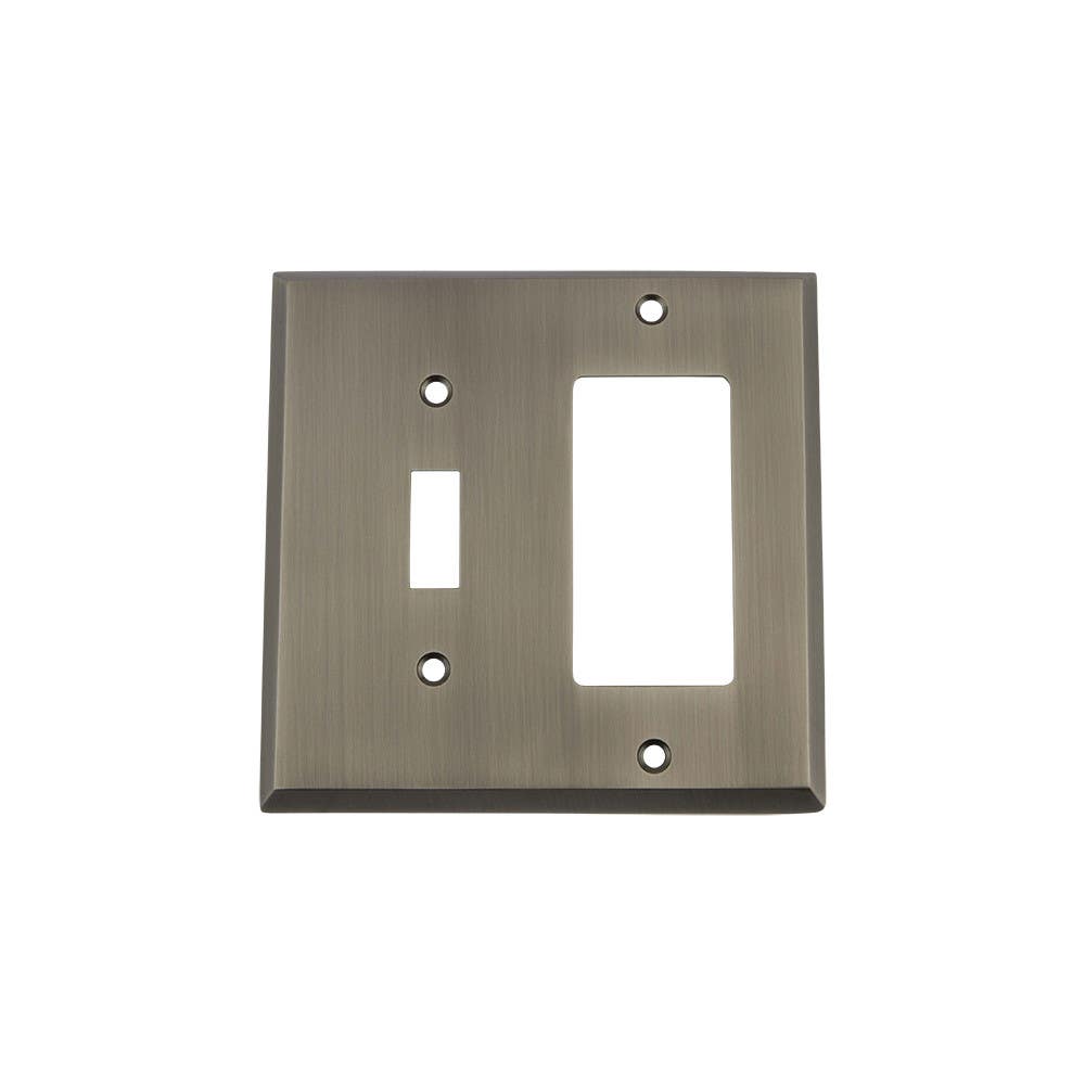 Nostalgic Warehouse NYKSWPLTTR New York Switch Plate w/ Toggle & Rocker