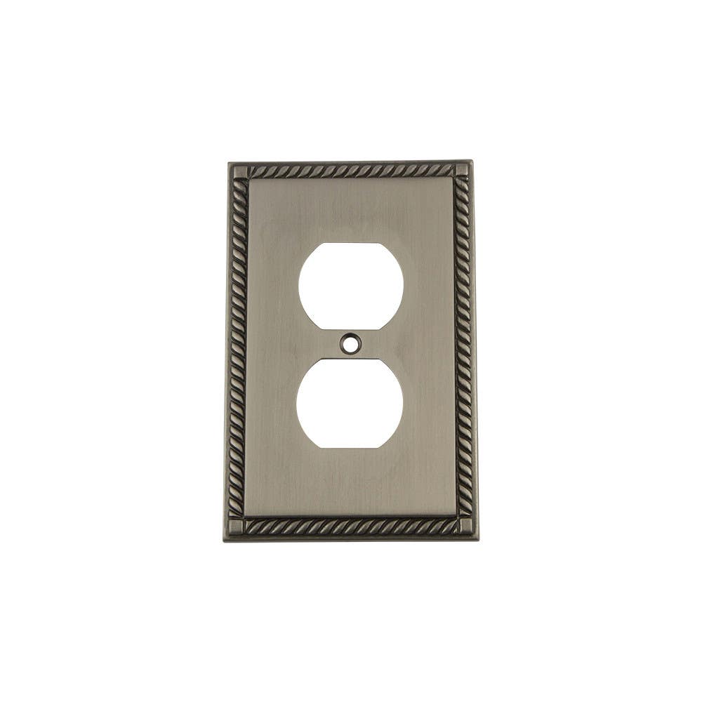 Nostalgic Warehouse ROPSWPLTD Rope Switch Plate w/ Outlet