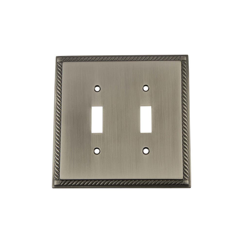 Nostalgic Warehouse ROPSWPLTT2 Rope Switch Plate w/ Double Toggle