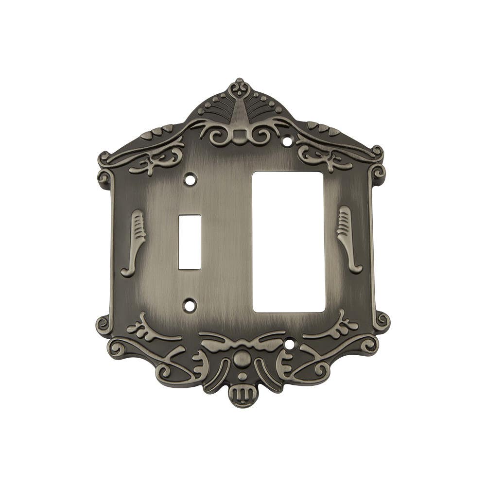Nostalgic Warehouse VICSWPLTTR Victorian Switch Plate w/ Toggle & Rocker