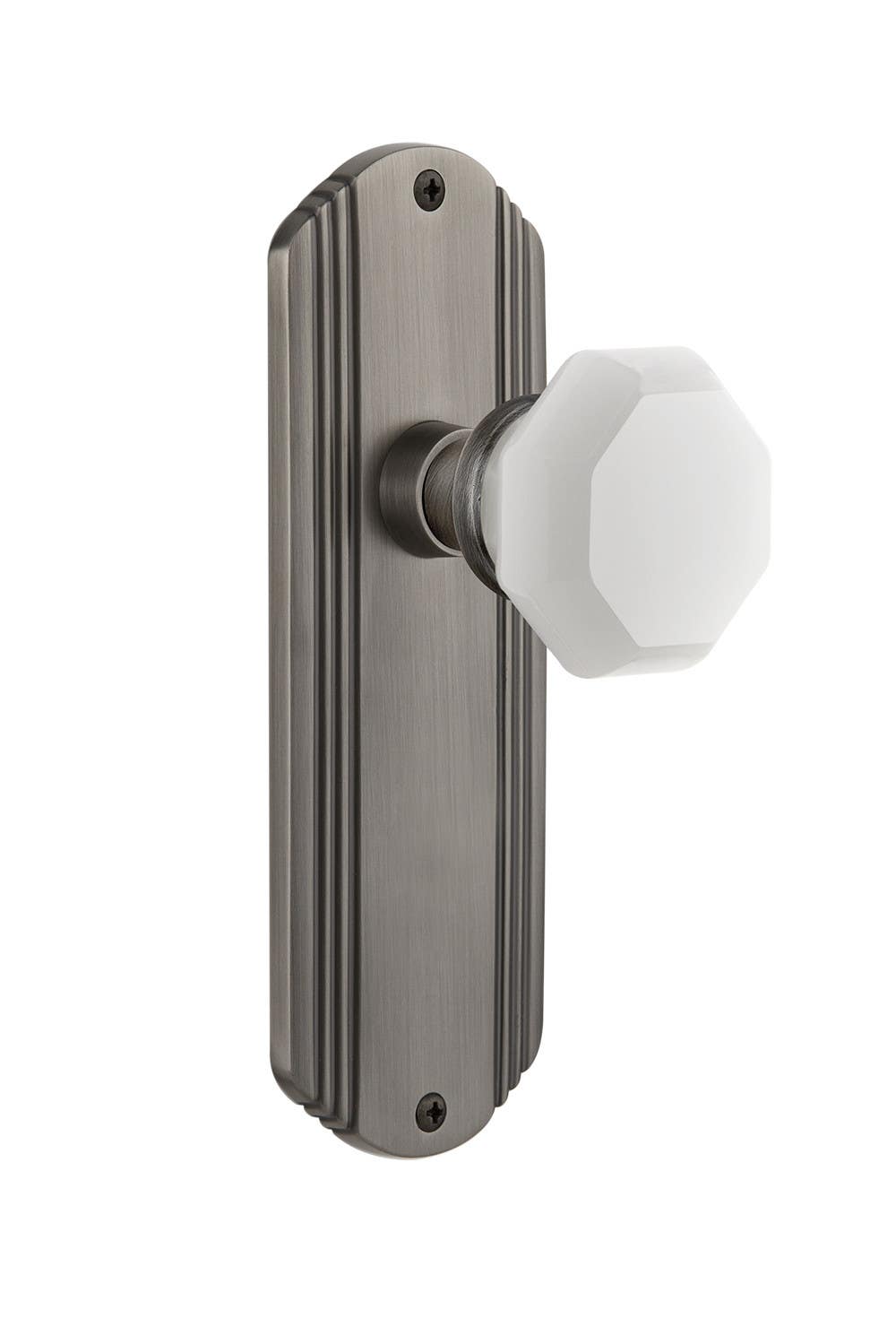 Nostalgic Warehouse DECWAW Deco Plate w/ Waldorf White Milk Glass Knob