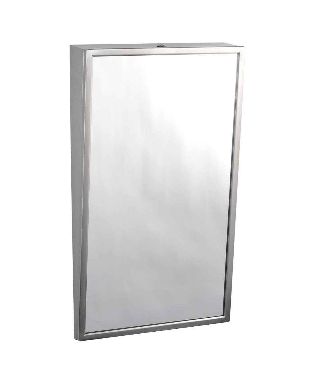 Bobrick B-293 Welded-Frame Fixed-Position Tilt Mirror, Finish-Satin