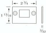 Cal-Royal 233 (Flush Mount) Bottom Strike For N-CVR Exit Devices,Finish-Nylon Black Coated