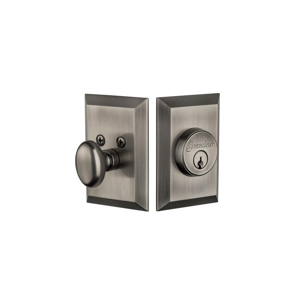 Grandeur Deadbolt w/ Fifth Avenue Plate