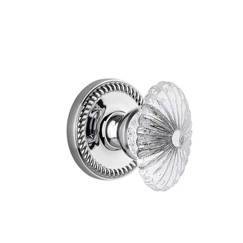 Grandeur Newport Plate w/ Burgundy Crystal Knob