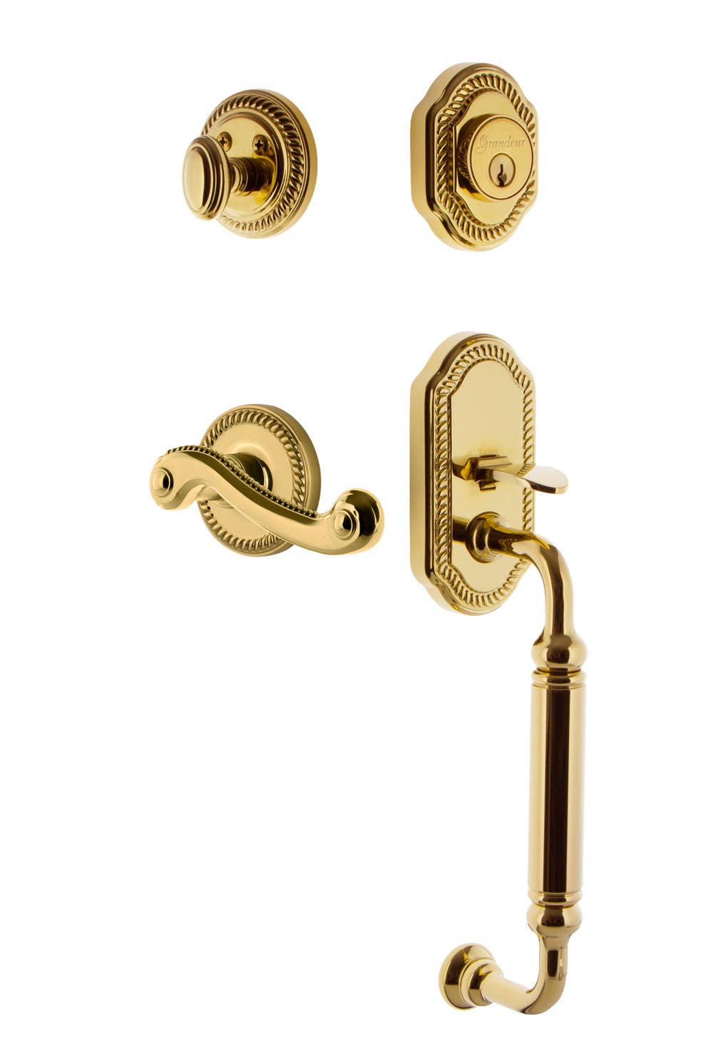 Grandeur Newport Plate Entry Set w/ Newport Lever