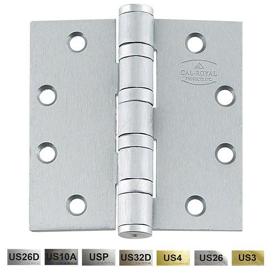 Cal-Royal BB52454 Full Mortise Heavy Weight Four Ball Bearing Hinge, 4 1/2" x 4"