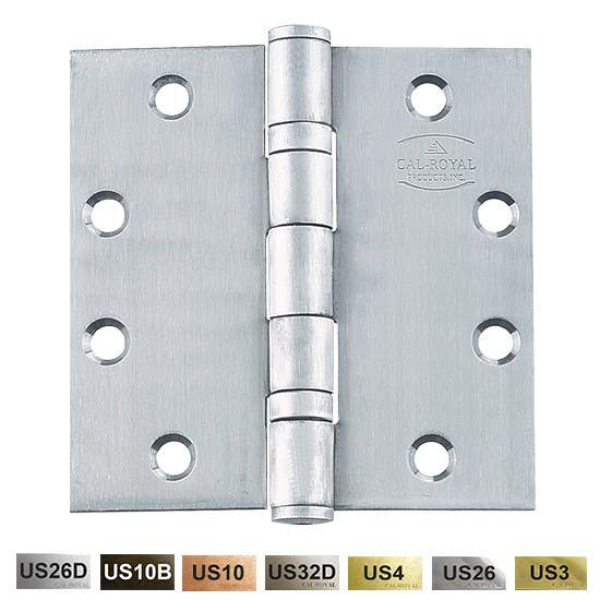 Cal-Royal BB55 Full Mortise Standard Weight Two Ball Bearing Hinge, 5" x 5"