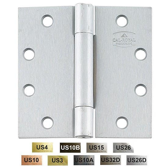 Cal-Royal BB2200 Full Mortise Standard Weight Concealed Ball Bearing Hinge, 4 1/2" x 4 1/2"