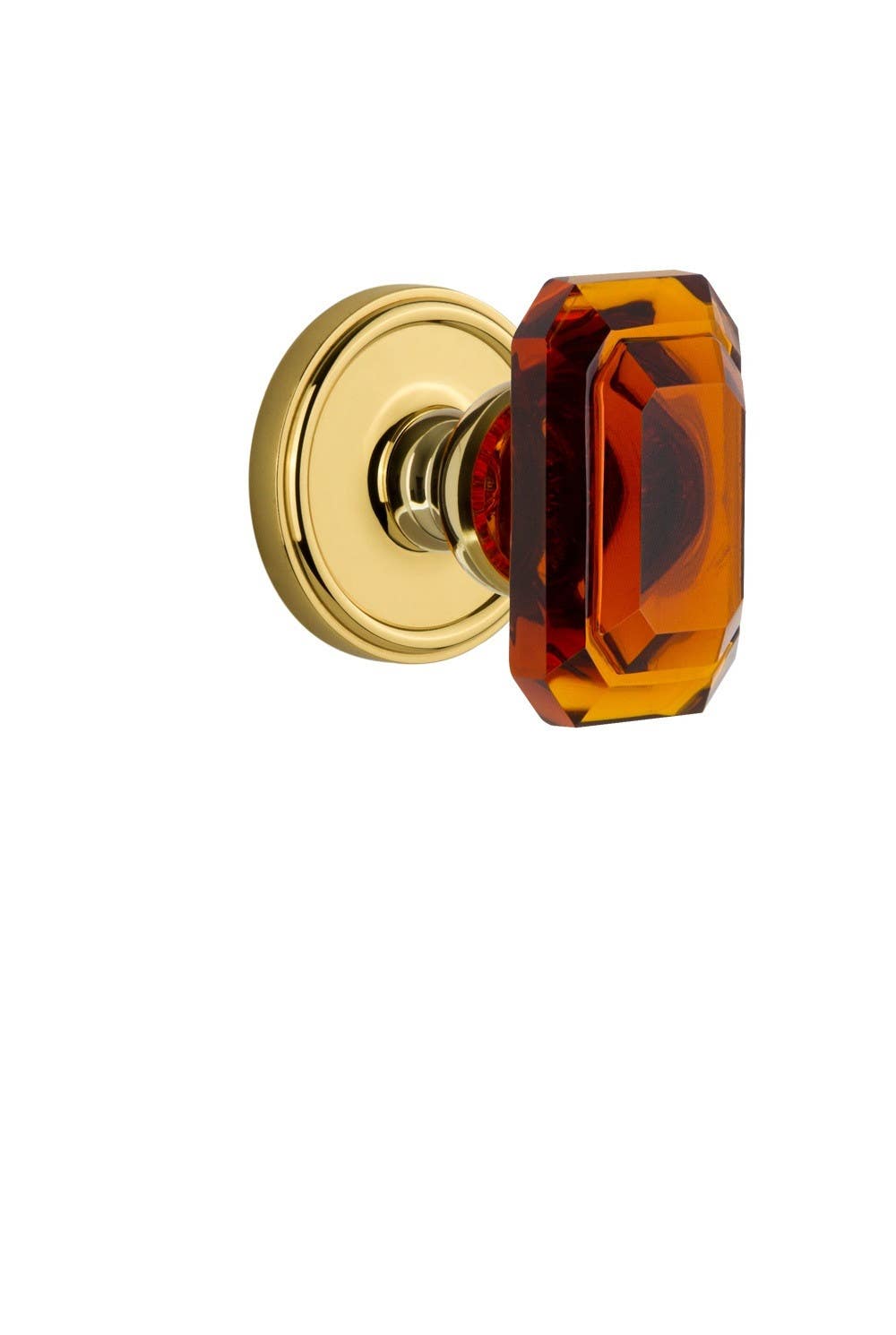 Grandeur Georgetown Rosette w/ Baguette Amber Crystal Knob