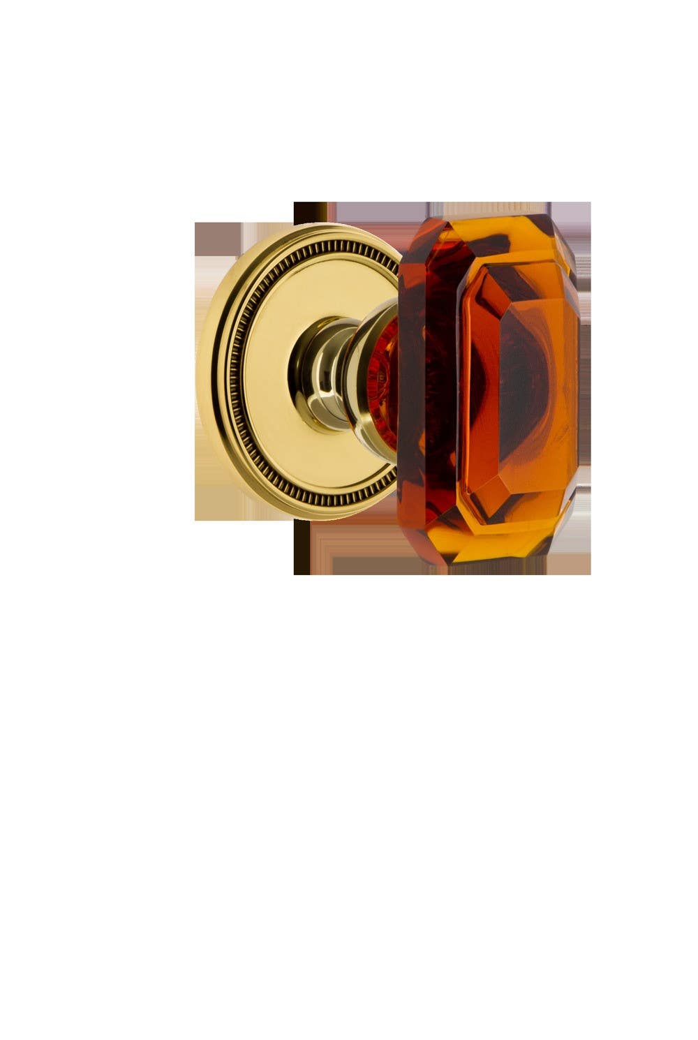 Grandeur Soleil Rosette w/ Baguette Amber Crystal Knob