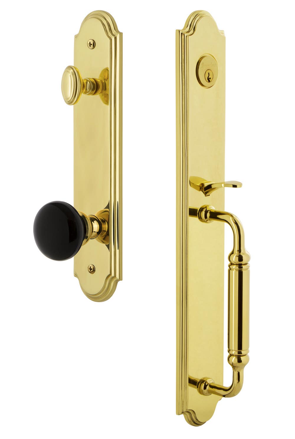 Grandeur Arc One-Piece Handleset w/ Coventry Knob