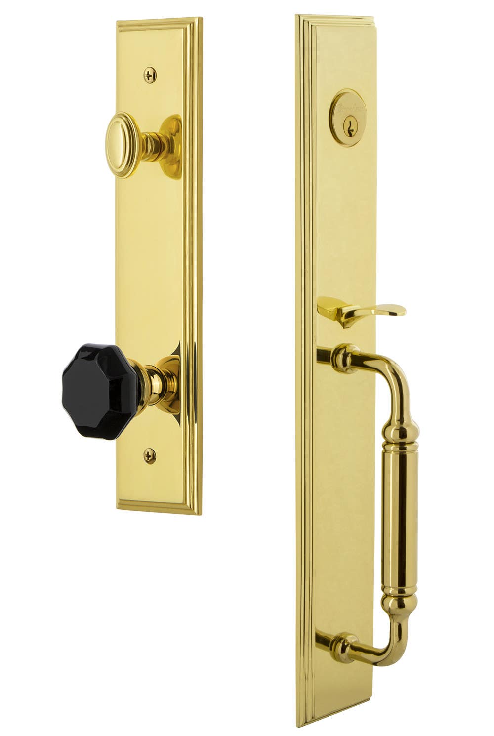 Grandeur Carre' One-Piece Handleset w/ Lyon Knob