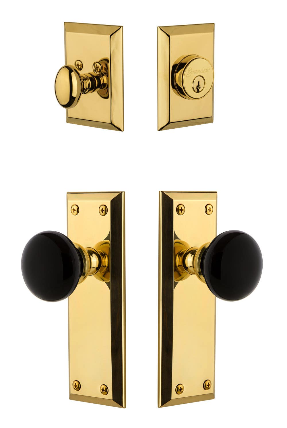 Grandeur Fifth Avenue Plate w/ Coventry Knob & Matching Deadbolt
