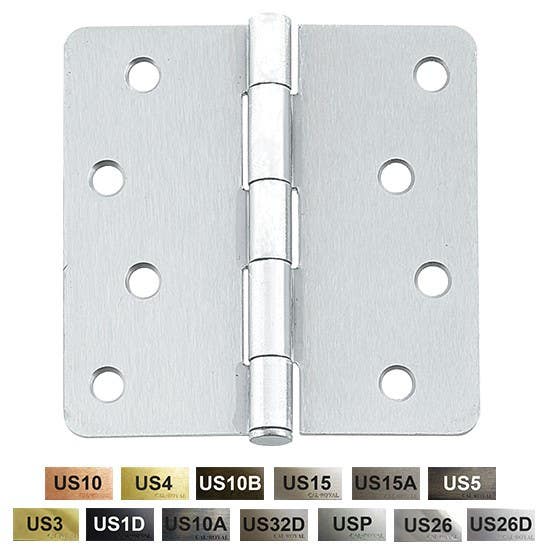 Cal-Royal RH40 Full Mortise Residential Weight Plain Bearing Round Corner 4" x 4", 5/8" Radius