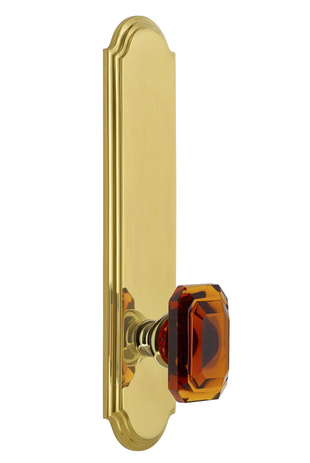 Grandeur Arc Tall Plate w/ Baguette Amber Knob