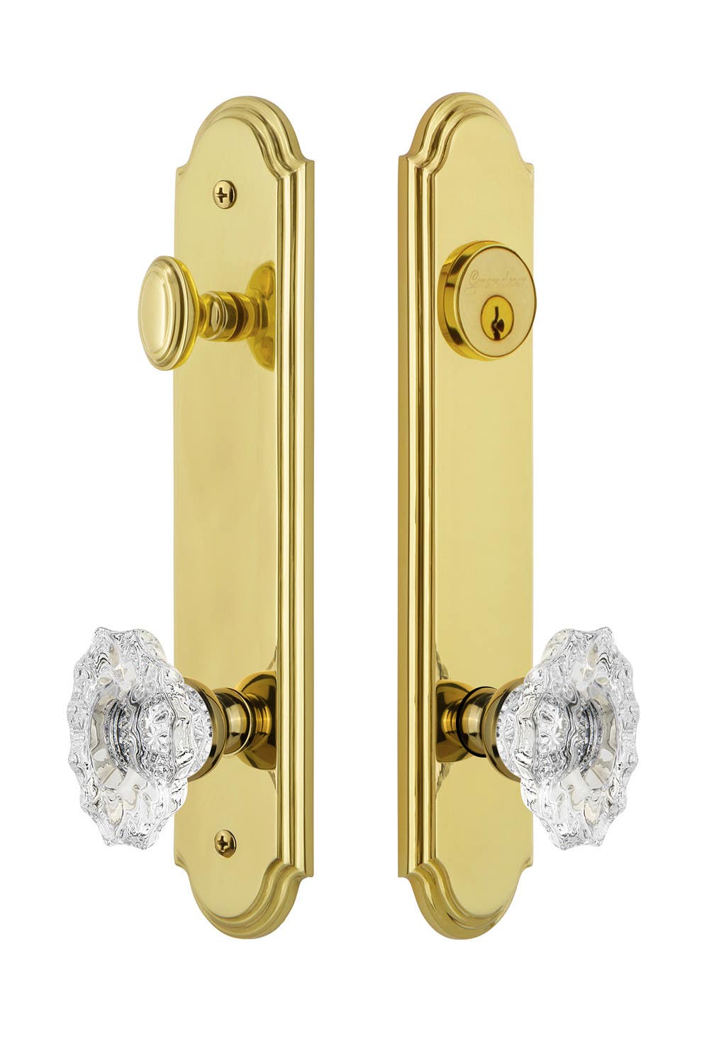 Grandeur Arc Tall Plate Complete Entry Set w/ Biarritz Knob