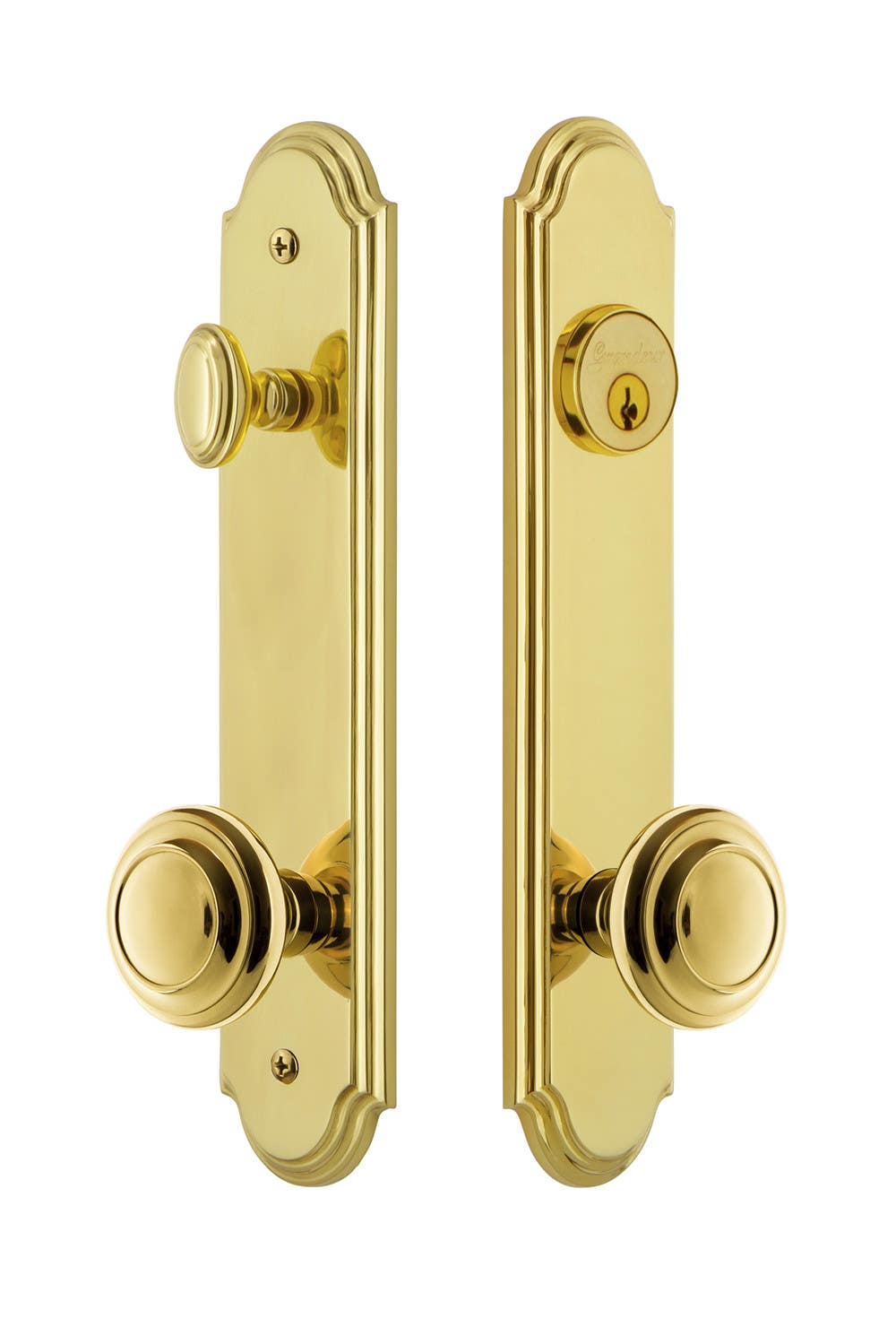 Grandeur Arc Tall Plate Complete Entry Set w/ Circulaire Knob