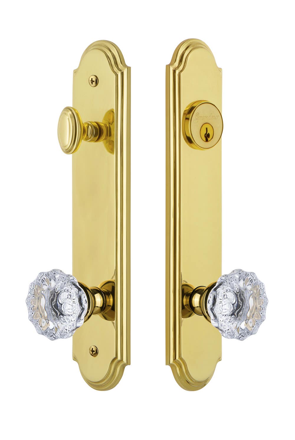 Grandeur Arc Tall Plate Complete Entry Set w/ Fontainebleau Knob