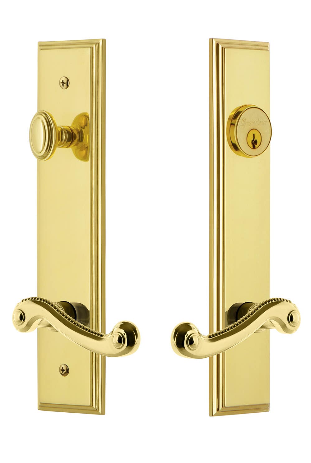 Grandeur Carre' Tall Plate Complete Entry Set w/ Newport Lever