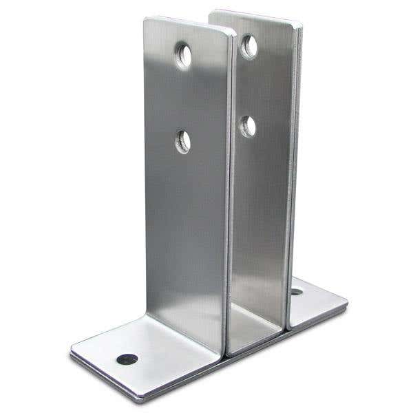 Jacknob 43 Urinal Screen Bracket  X-heavy 4" Long - Stamped w/ Stainless Steel Material & Satin Finish