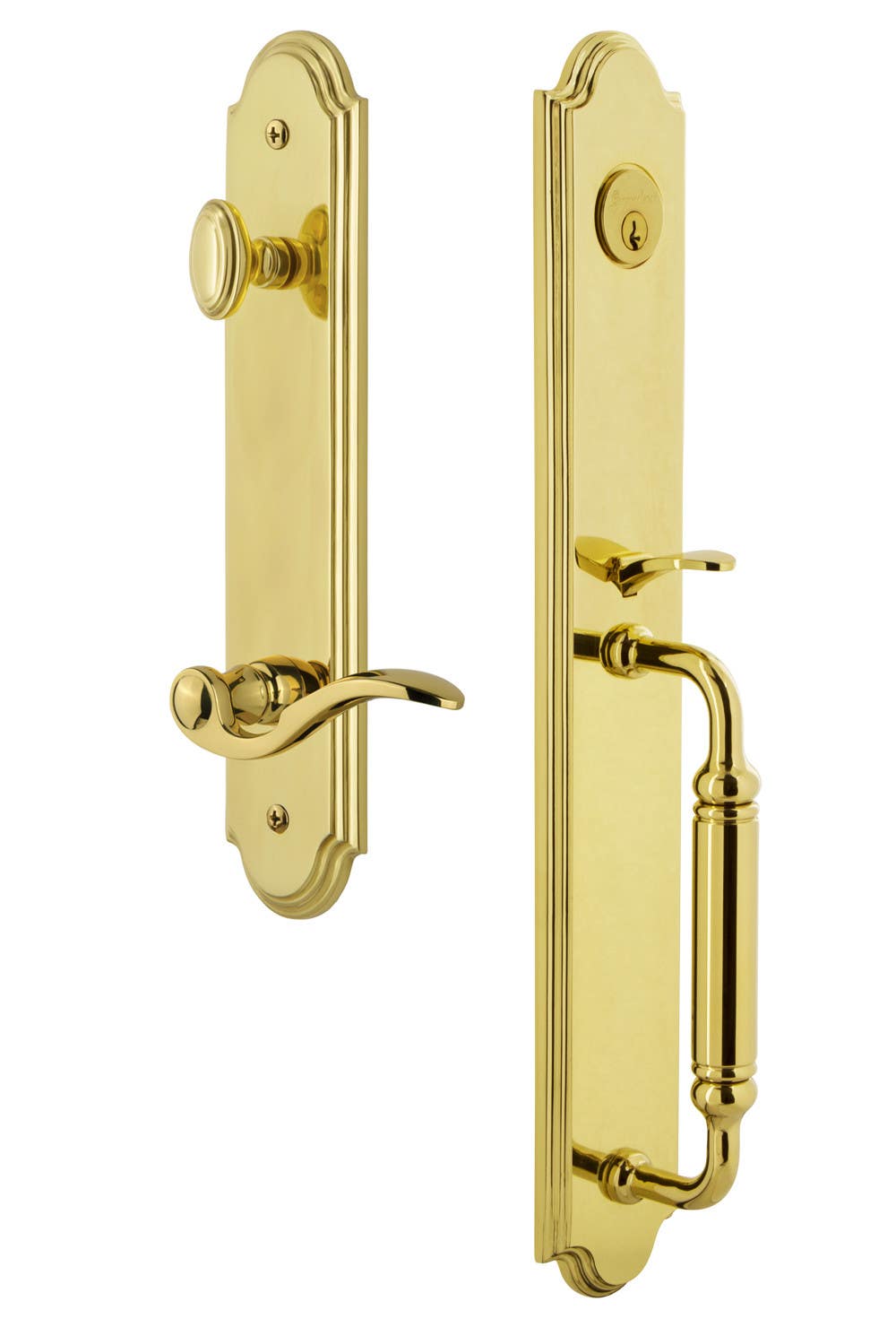 Grandeur Arc One-Piece Handleset w/ Bellagio Lever