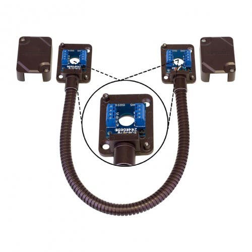 SECO-LARM SD-969-T15Q 15" (39cm) Armored Door Cord w/ Pre-Wired Terminal Blocks and Removable Covers