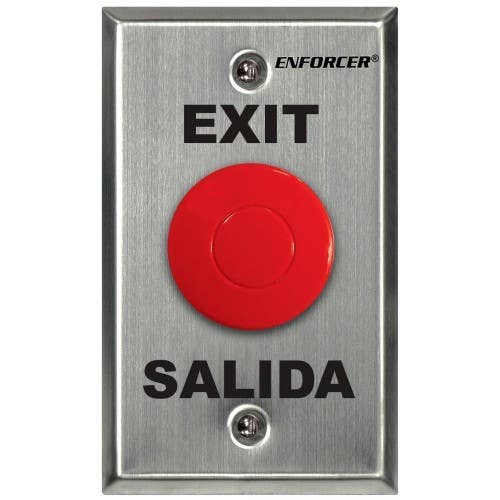 SECO-LARM SD-7201RCPE1Q Weather-Resistant Mushroom-Cap RTE Plate, “Exit” & “Salida,” SPDT