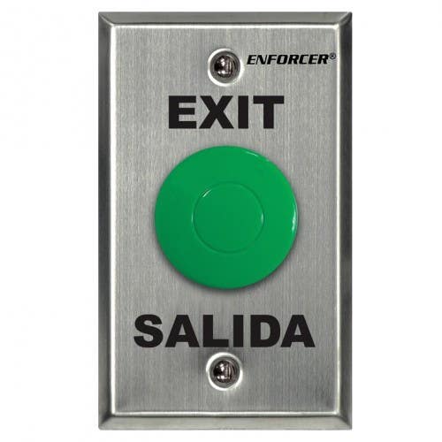 SECO-LARM SD-7201GAPT1Q Weather-Resistant Mushroom-Cap RTE Plate, “Exit” & Salida,” SPDT, Timer