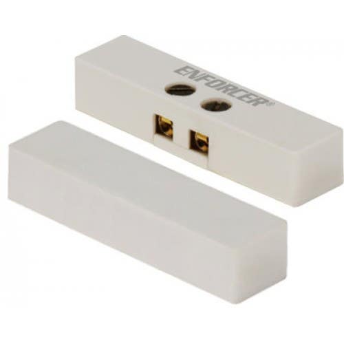 SECO-LARM SM-4003-TQ/W Quick-Connect Terminal Surface-Mount Magnetic Contact, White, 1" (25mm) Gap, Closed loop, UL Listed