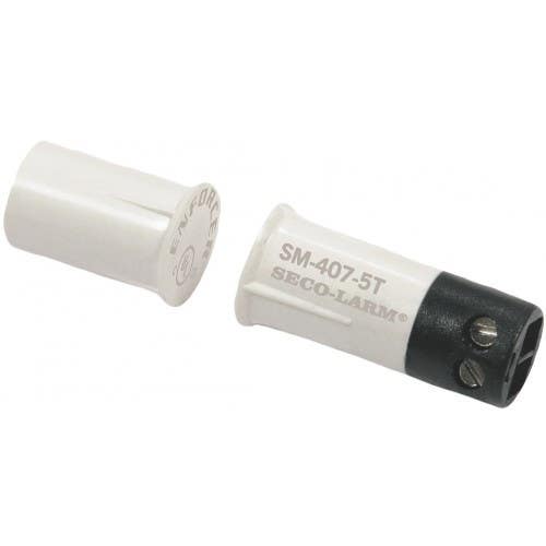 SECO-LARM SM-407-5TQ/W 3/8" Quick-Connect Terminal Recessed-Mount Magnetic Contact