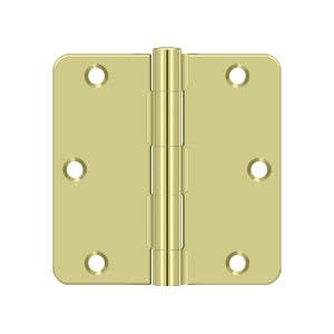 Deltana S35R4 3 1/2" x 3 1/2" x 1/4" Radius Hinge, Residential Thickness, Steel, Pair
