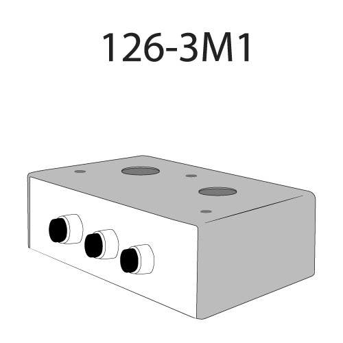 Deltrex 126-3M1 Coordinated Snap-Action Momentary Call Button Activator w/ 3 Black Guarded Push Buttons
