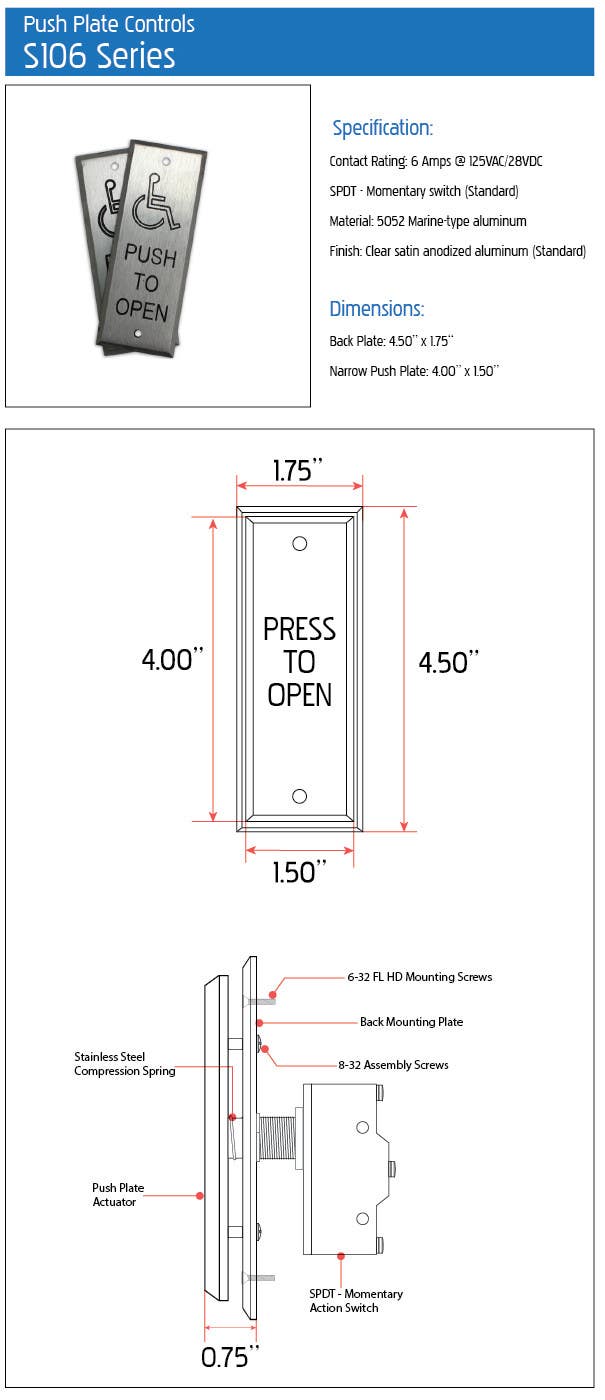 Deltrex S106 Series Push Plate Switch
