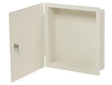 Deltrex FMC1 14-3/8" x 14-3/8" x 3-1/2" Yoke-White Steel Flush-Mount Cabinet