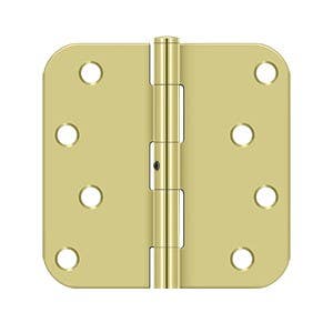 Deltana S44R5N 4"x 4"x 5/8" Radius Hinge, NRP, Steel, Pair